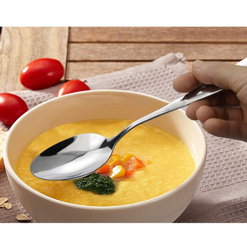 Nicesh 16-Piece Stainless Steel Dinner Spoons, 8.19-Inch - Image 4